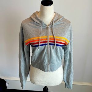 Heather Grey Rainbow Hoodie